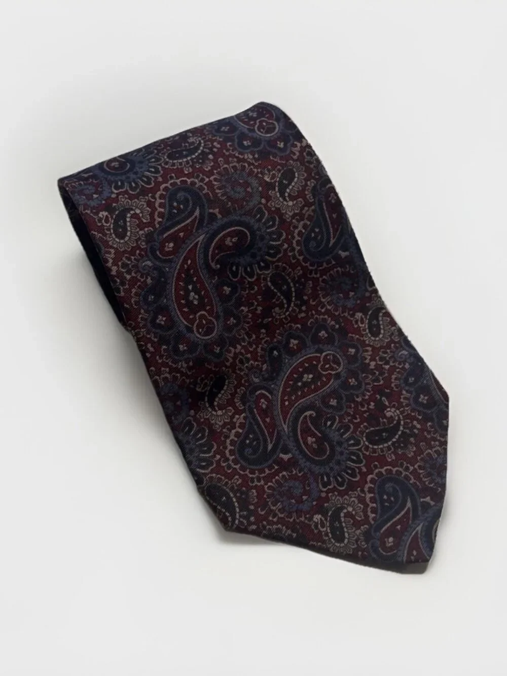 Andhurst Paisley Silk Necktie Blue Red Gold Classic Formal Mens